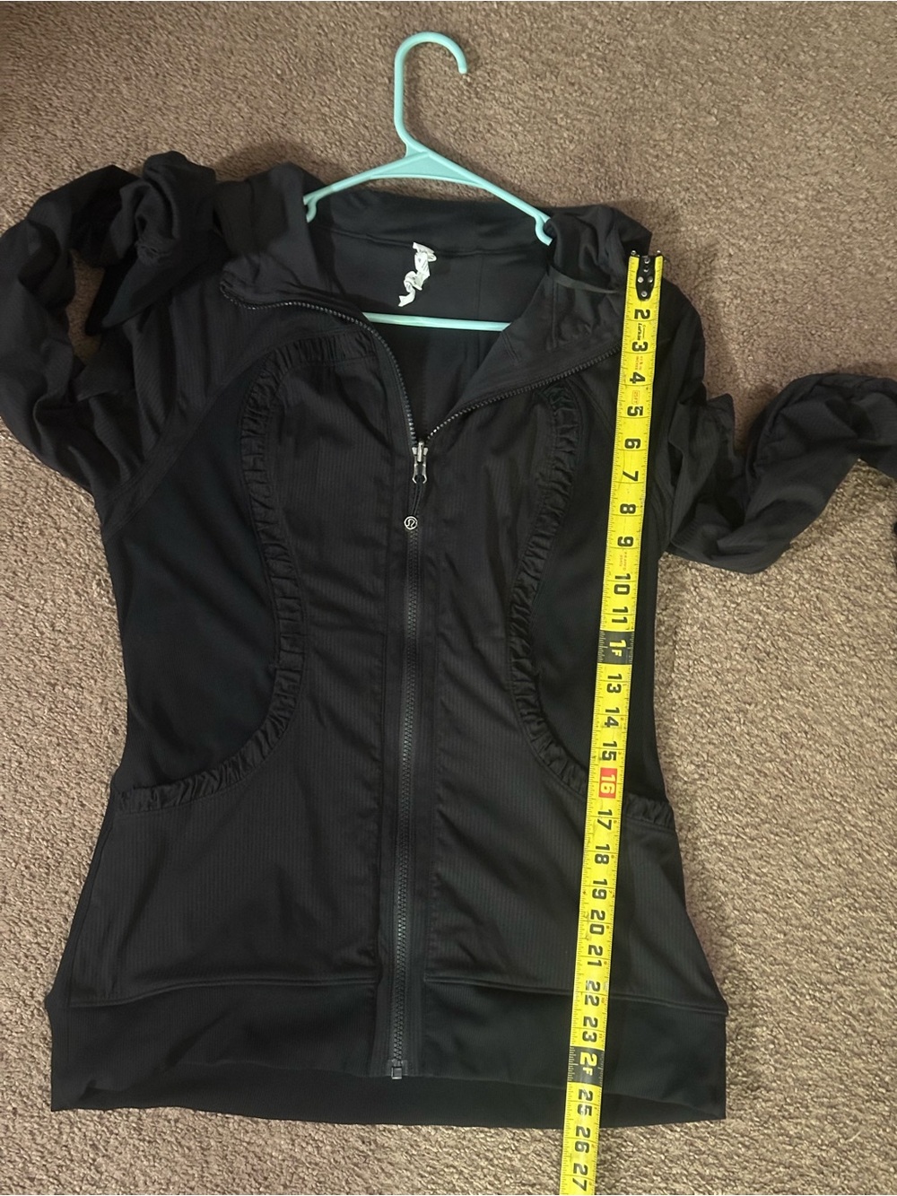Lululemon Enlite Jacket Black Ruched Sleeve Full Zip Hoodie - Picture 3 of 5
